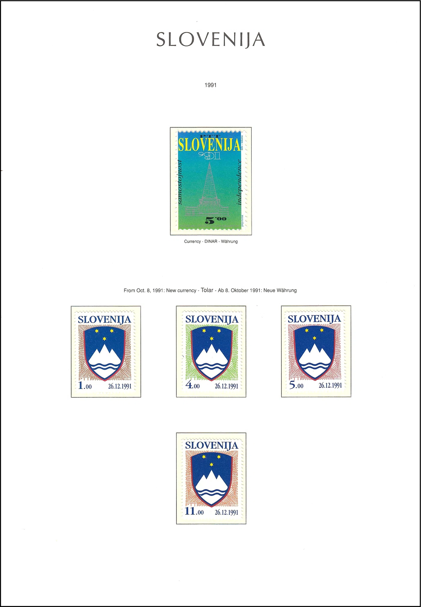 SLOVENIJA 1991 - 1992
